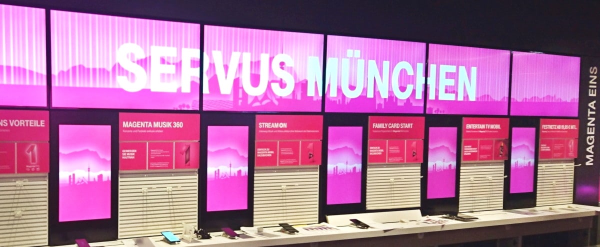 Digital Signage Installation im Deutsche Telekom AG Flagship Store München